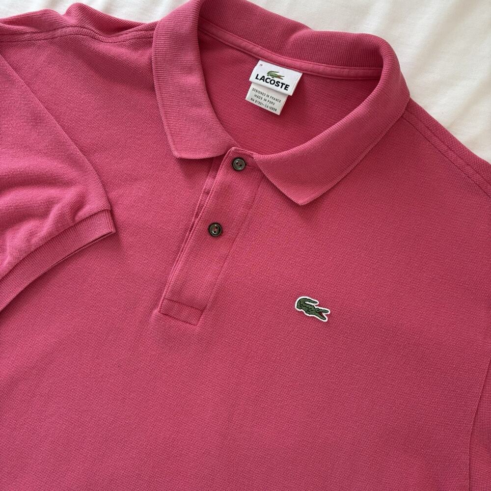 Lacoste Men’s Pink Short Sleeve Polo Shirt Size 9 (US 3XL/4XL) 100% Cotton 5191L
